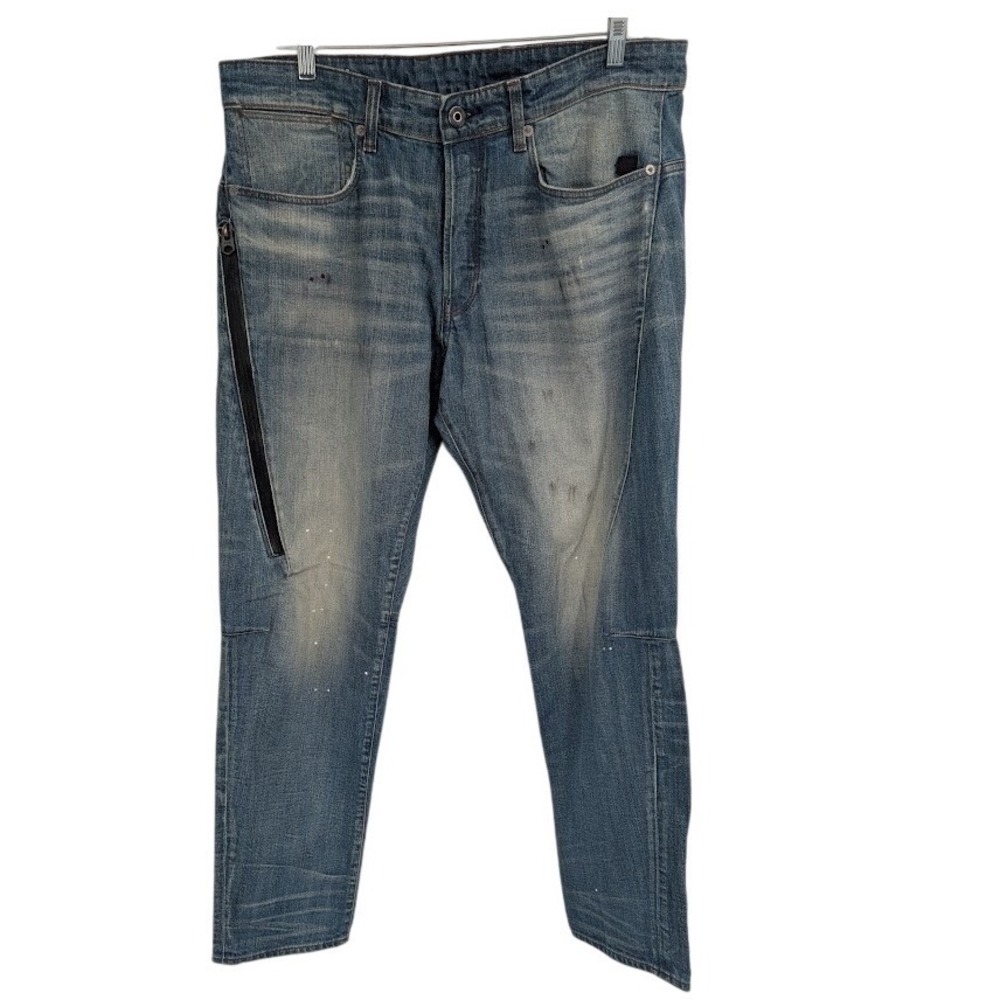 G Star Raw Citishield 3D Slim Tapered Men's Blue Jeans Distressed sz 33x32